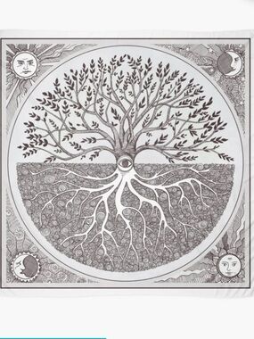 Druid Tree of Life Wall Tapestry All Seeing Eye Sun Moon 36” x 28” NEW